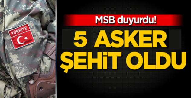 Milli Savunma Bakanlığı Duyurdu: 5 Asker Metan Gazı Sonucu Şehit Oldu