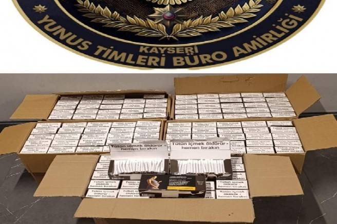 Kayseri'de 2.500 paket kaçak sigara elegeçirildi