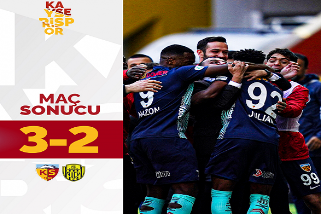 Kayserispor,MKE Ankaragücü'nü 3-2 yendi