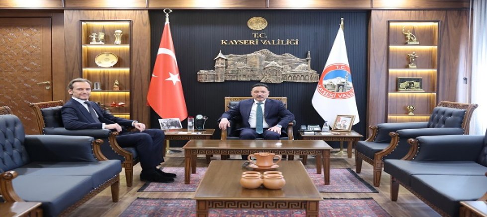 Belçika'nın Ankara Büyükelçisi Van de Velde Kayseri Valisi Çiçek'i ziyaret etti