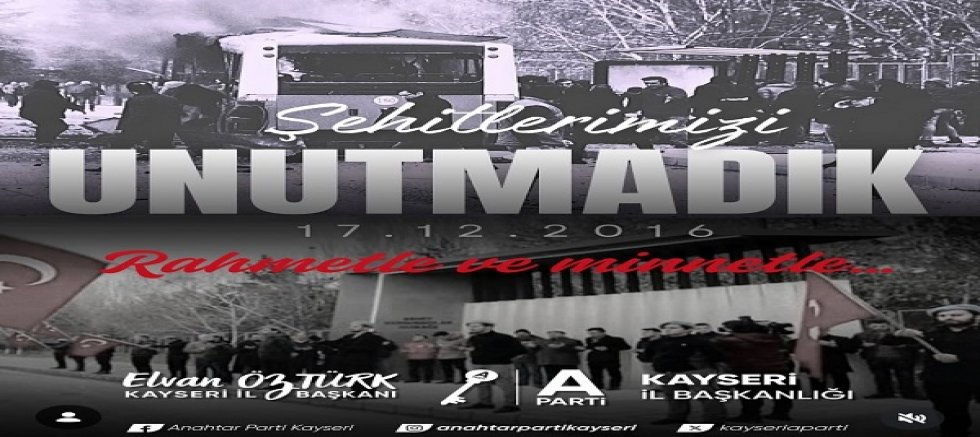 Elvan Öztürk: Kayseri’de Hain Saldırıda Şehit Olan Askerlerimizi Rahmetle Anıyoruz