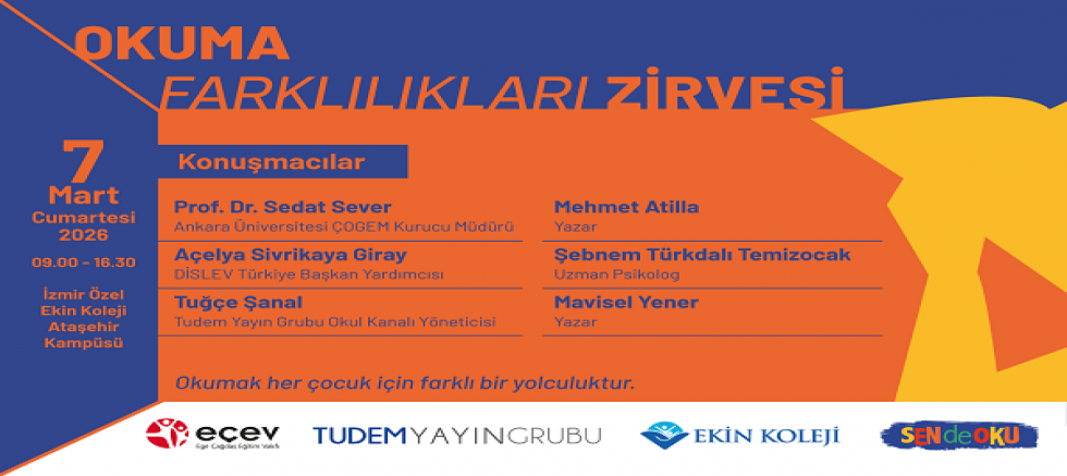 Okuma Farklılıkları Zirvesi 7 Mart’ta İzmir’de Gerçekleşiyor!