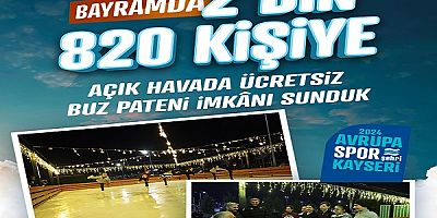 Açık hava buz pateni pisti bayramda 2 bin 820 kişiye hizmet verdi