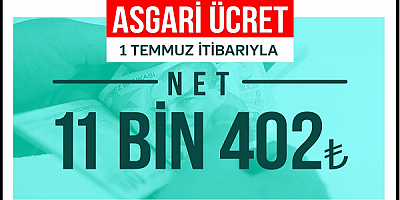 Asgari ücret 11 bin 402 TL oldu