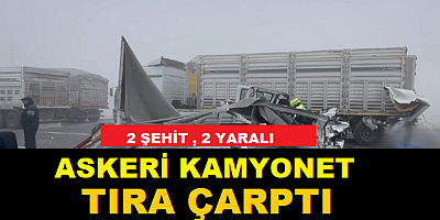 Askeri araç tıra çarptı 2 asker şehit oldu