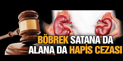 Böbreğini satmak isteyen kişi ve alıcı hastaya hapis cezası