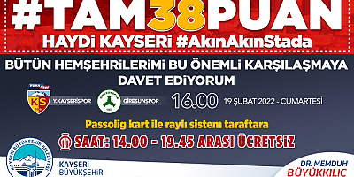 Büyükşehir'den Kayserispor taraftarına jest