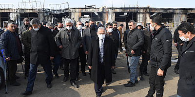 Büyükşehir'den Nakliyeciler Sitesi'ndeki yangında zarara uğrayanlara destek sözü