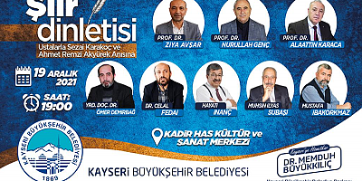 Büyükşehir'den Ustalarla Sezai Karakoç ve Ahmet Remzi Akyürek Anısına Şiir Dinletisi