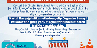Büyükşehir'den 'Yol Yapım' Uyarısı
