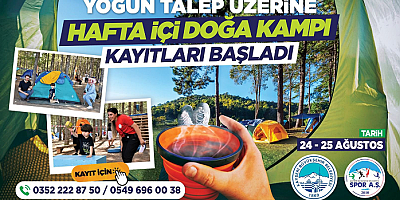 Büyükşehir'in Doğa Kampı Hafta İçi Başladı