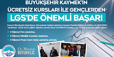 Büyükşehir KAYMEK'in Ücretsiz Kursları İle Gençlerden LGS'de Önemli Başarı