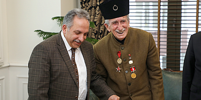 Çanakkale gazisinin oğlundan Başkan Yalçın'a ziyaret