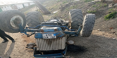 Devrilen traktörün altında kalan sürücü öldü