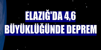 Elazığ'da 4,6 büyüklüğünde deprem