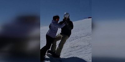 Erciyes'te snowboardla dans ettiler
