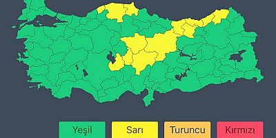İçişleri Bakanlığı uyardı : Kayseri ve 12 il için sarı alarm