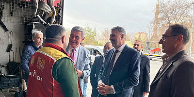 İyi Parti Kayseri Büyükşehir Belediye Başkan Adayı Yücel Yeni Sanayi esnafını ziyaret etti