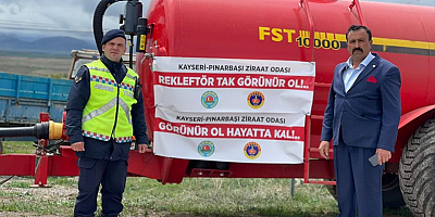 Jandarma traktör sürücülerine reflektör dağıttı
