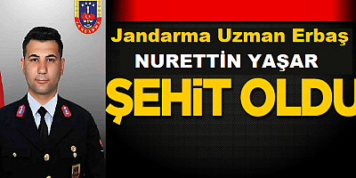 Jandarma Uzman Erbaş Nurettin Yaşar şehit oldu