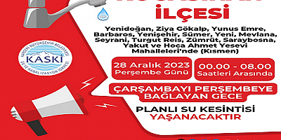 KASKİ'den 14 mahalle için su kesintisi uyarısı