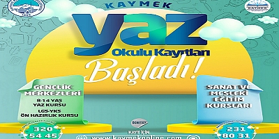 KAYMEK yaz kursları kayıtları sürüyor