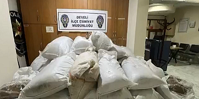 Kayseri'de 1 ton 102 kilogram kaçak tütün ele geçirildi