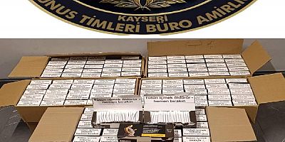 Kayseri'de 2.500 paket kaçak sigara elegeçirildi