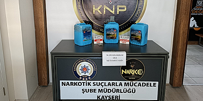 Kayseri'de 34 kilogram sıvı sentetik uyuşturucu ele geçirildi
