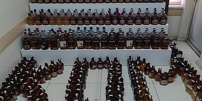 Kayseri'de 400 şişe kaçak içki ele geçirildi