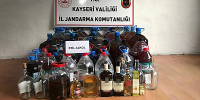 Kayseri'de 510 litre kaçak içki ele geçirildi