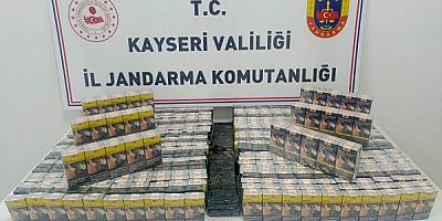 Kayseri'de 590 paket kaçak sigara ele geçirdi