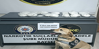 Kayseri'de 8,5 kilogram sentetik uyuşturucu ele geçirildi