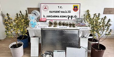 Kayseri'de 830 gram Kubar Esrar 6 Kök Skunk Bitkisi Ele Geçirildi