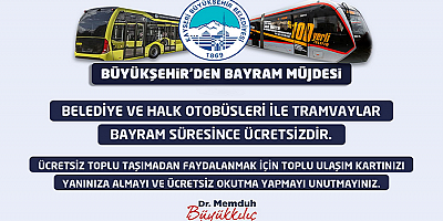  Kayseri'de Bayram Boyu Ulaşım ücretsiz