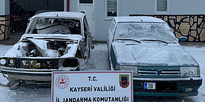 Kayseri'de çaldıkları araçları parçalayan 2 şüpheli yakalandı