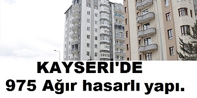 Kayseri'de depremlerden etkilenen 975 ağır hasarlı yapı tespit edildi
