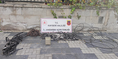 Kayseri'de kablo çalan 2 kişi suçüstü yakalandı
