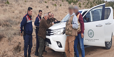 Kayseri'de kaçak avlanan 3 kişi yakalandı