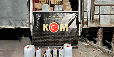 Kayseri'de kaçak etil alkol operasyonu