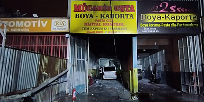 Kayseri'de kaporta ve boya atölyesinde çıkan yangın söndürüldü