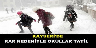 Kayseri'de kar yağışı nedeniyle eğitime bir gün ara verildi