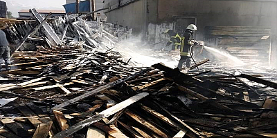 Kayseri'de kereste atölyesinin bahçesinde yangın çıktı