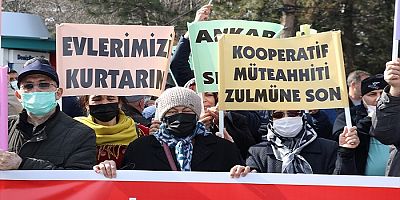 Kayseri'de konut kooperatifi mağduru olduklarını iddia eden 500 kişi eylem yaptı