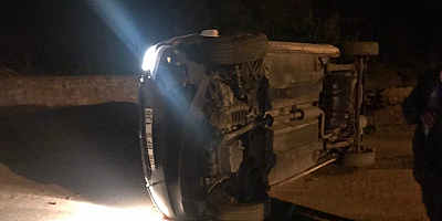 Kayseri'de kum yığınına çarpan araçın sürücüsü yaralandı