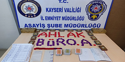 Kayseri'de kumar oynayan ve oynatan 16 kişiye 29 bin 104 lira ceza