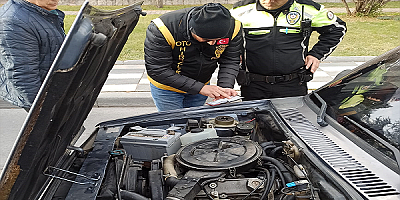 Kayseri'de motosiklet ve otomobiller denetlendi