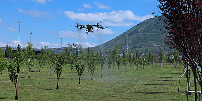 Kayseri'de Park ve Mesire Alanları Drone ile İlaçlanıyor