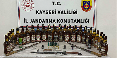 Kayseri'de sahte alkol operasyonunda 2 zanlı yakalandı