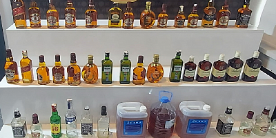 Kayseri'de sahte içki üretimi yapılan kuaför salonuna operasyon düzenlendi